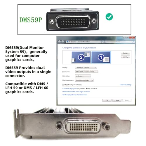 Adaptador LFH DMS-59pin Macho a HDMI 1.4 19Pin Hembra miniatura 6