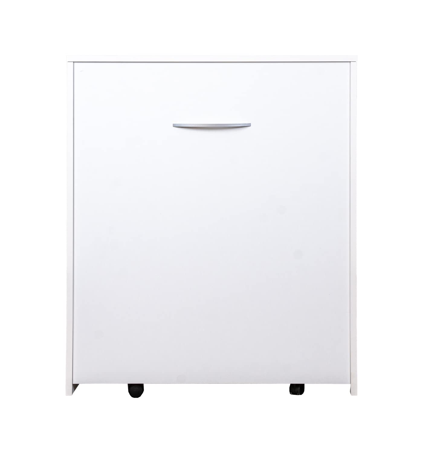 Arredo Stock Letto singolo estraibile e a scomparsa con mobile bianco, rete e materasso, 80x190 cm