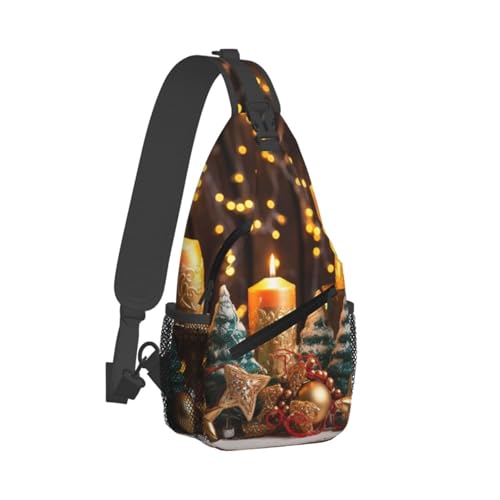 Sling Bag para Mujeres y Hombres Bolsa de Pecho Negra miniatura 7