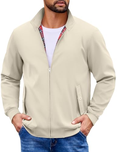 COOFANDY Mens Lightweight Jackets Casual Windbreaker Zip Up Coat Stand Collar Golf Jacket Stylish Fall Work Business