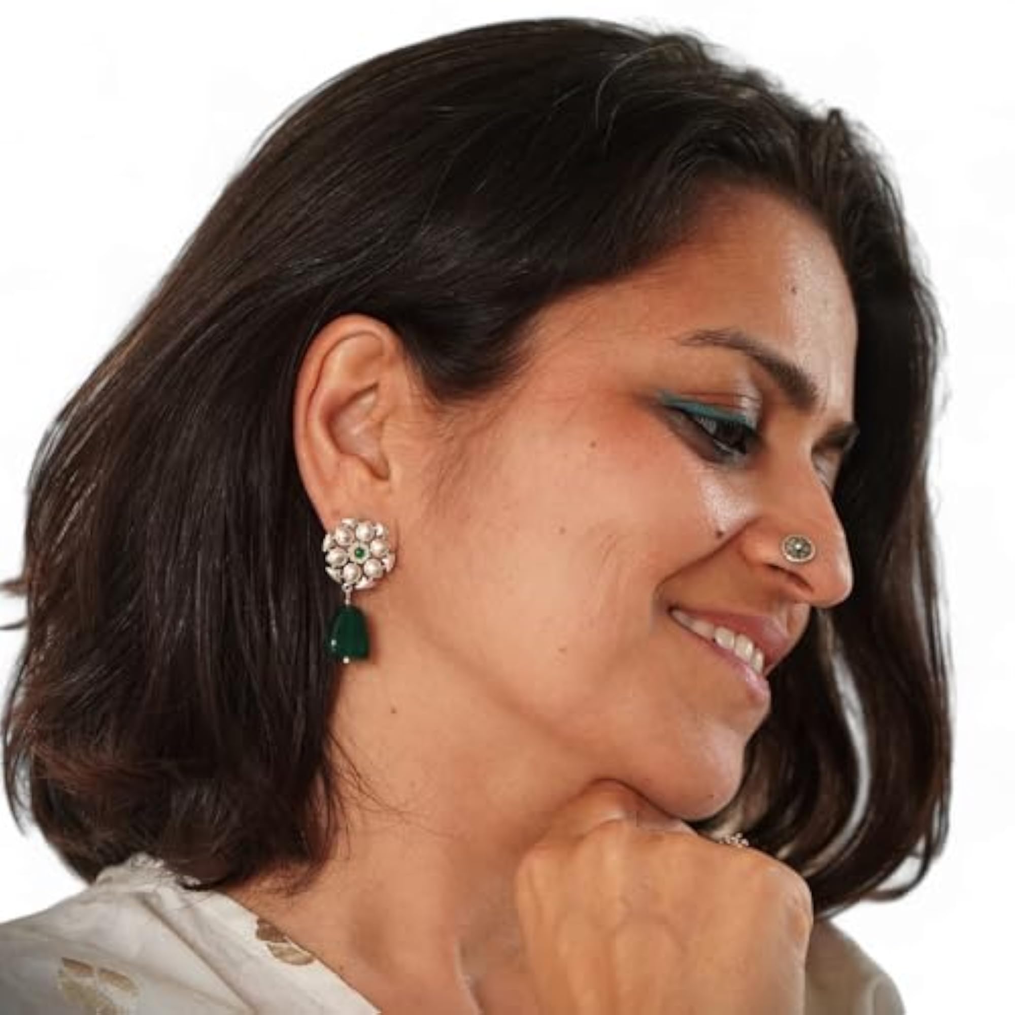 Women's 925 Sterling Silver Drop Earrings with Stone, Gift for Her