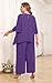 AOVDE Plus Size Pant Suits Mother of Bride Dressy Pantsuit 2 Piece Sets for Women Formal Wedding Guest Party Outfit Royal Purple 16