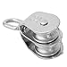 Alomejor Stainless Steel Swivel Pulley,Double Wheel Design for Smooth Operation,304 Stainless Steel Pulley,Durable Construction for Marine Sailing Industrial Rigging and DIY Projects