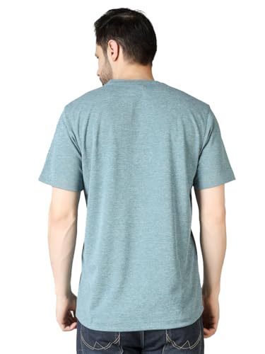 Image of Men's Half Sleeves Sports T-Shirt | Premium Micro Polyester | Dri-Tec | Odour Free | Lightweight & High Stretch Activewear (in, Alpha, XL, Regular, Blue-Grey)