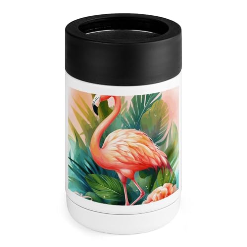 Refroidisseur de boissons en acier inoxydable flamant rose pour canette