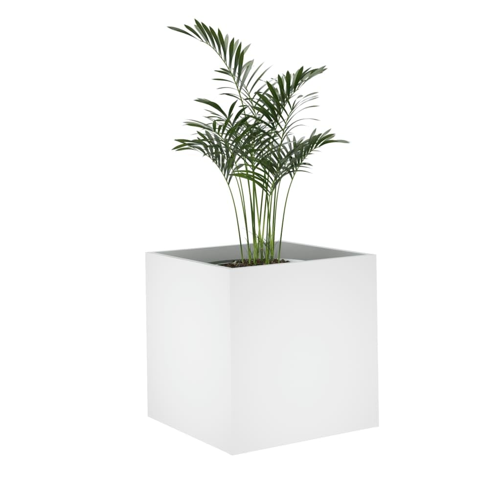 Jardinera blanca 40x40x40 cm de material de madera, diseño moderno con robustez y durabilidad para salón, dormitorio, oficina, balcón, jardín y terraza