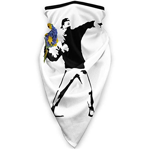 MUKPU Banksy Flower Thrower Unisex Fashion Schutzmaske Bandanas Multifunktionaler Schal Halsmanschette Sturmhaube