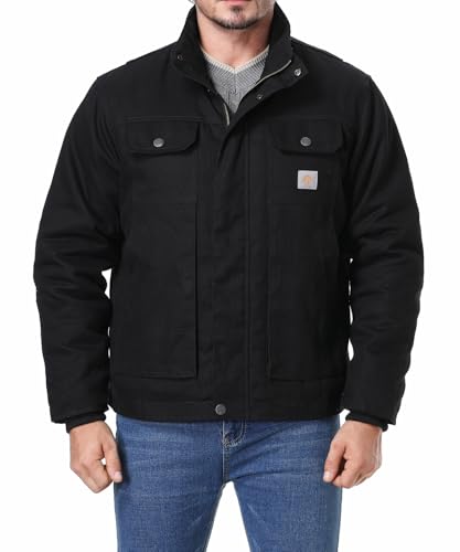 Image of Men's Quilted Flannel Lined Work Coat Long-Lasting Jacket