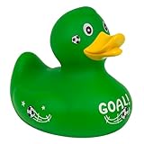 TIENDA EURASIA – Pato Chillon | Medidas 10 cm | Multicolor | Material Vinilo | Superficie Suave, Segura y Duradera | Distintos Diseños y Colores | Patitos de Goma (Futbolista)