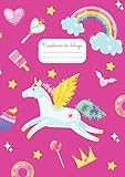  Cuaderno de dibujo: Libreta A4 unicornio para niñas - 100 ojas blancas