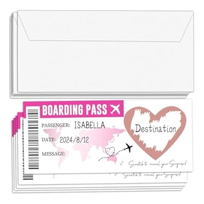 5 sets Regalo de viaje Tarjeta Rasca Sorpresa Voucher de viaje Regalo para viajeros, regalo romántico, regalo para San Valentín Billete de avión, tarjeta de embarque Tarjeta Rasca, rasca y gana | Ya disponible en tu tienda friki favorita! En mundofriki.es!