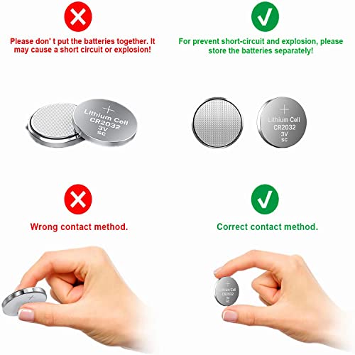 Nightkonic 50 Pcs Pack - Cr2032 Battery 3V Lithium Button Cell Coin 2032 Battery #TOP6