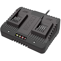 Cargador Frontal Wa600 WA3772 Cargador Doble 20V Máx. | PowerShare | Carga simultánea de 2 baterías WORX 20V | 2 Modos de Carga | para Todas Las baterías WORX PowerShare | Protección contra sobrecarga
