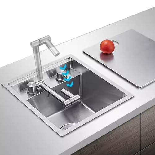 Évier de cuisine caché à couvercle avec robinet pliable gain de place