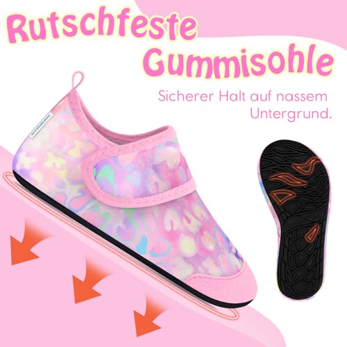 IceUnicorn Kinder Strandschuhe Klettverschluss Badeschuhe Mädchen Wasserschuhe Jungen Schwimmschuhe Schnelltrocknende Aquaschuhe für Baby Beach Pool