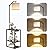 SUNMORY Floor Lamp with Charging Station(USB & AC Port), Rustic End Table Lamp with Shelves & 3-Color Temperature LED Bulb, Lamp Table for Living Room, Walnut