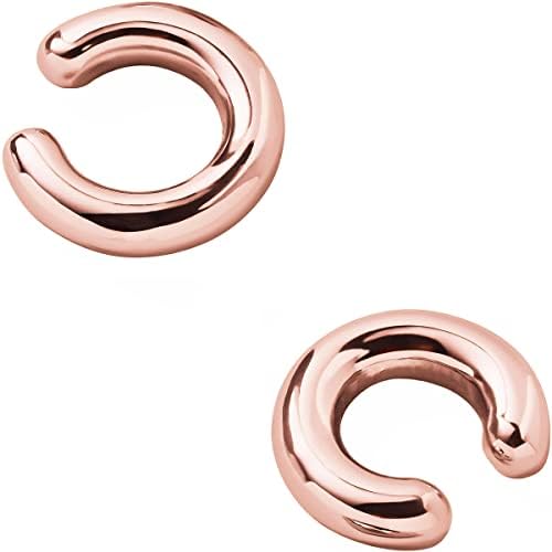 14K Gold Plated Round Huggie Ear Cuff Gold Earrings for Women | Fashion Jewelry Clip On Cartilage