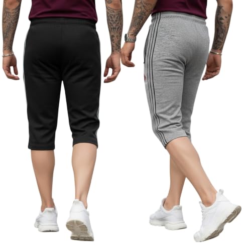 Image of FEEL TRACK Men's Regular Fit Three Fourth Capri (Pack of 2)