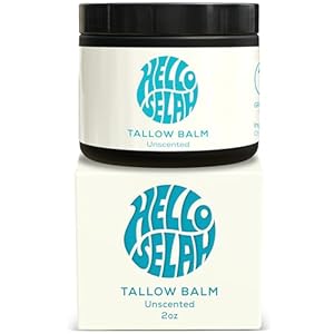 Hello Selah Organic Grass Fed Beef Tallow Balm, Unscented Beef Tallow for Skin with Organic Jojoba Oil – Grass Finished, Natural Face Moisturizer for Sensitive Skin, Luxury Skincare
