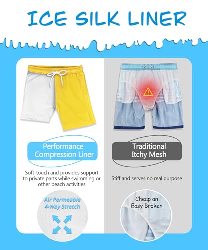 QRANSS Boys Swim Trunks Toddler Swim Shorts with Compression Liner Anti Chafe 2 in 1 Bathing Suit Swimsuit Swimwear2