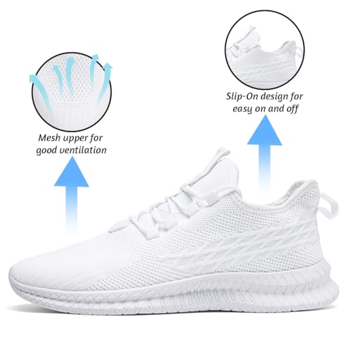 Image of DLWKIPV Running Shoes for Men Casual Slip on Tennis Walking Sneakers Lightweight Breathable Mesh Fashion Gym Athletic Sports Workout Non Slip Trainers
