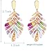 ARATLENCH Acrylic Pendant necklace Earrings – Long Statement Leaf Charm Necklace Tortoise Resin Palm Leaf Earrings Fashion Necklaces Earrings for Women (Floral -earrings)