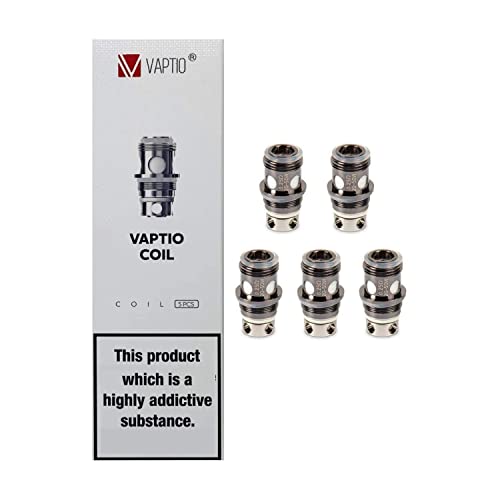 5 Stück VAPTIO PT1 Spule für Solo-2 Kit 0,25 Ohm (DL) 20 W ~ 50 W Leistung,No E Liquid No Nicotine (0.25ohm) Cover