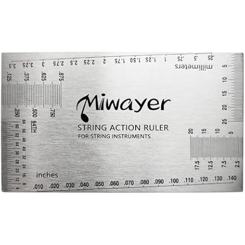 Miwayer String Action Ruler Gauge, Guitar Fret Tools, Precision Guitar Height Gauge, Repairing Tools for Luthier, Fit for Acoustic Guitar, Electric Guitar, Ukulele, Bass, Banjo, Mandolin Cover