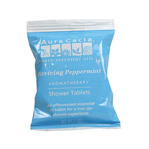 Aura Cacia Reviving Peppermint Aromatherapy Shower Tablets | Contains 3 Individually Wrapped 1 Oz. Tablets #TOP2