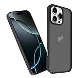 KPNS スマホケース iPhone16 Pro ケース 米軍MIL規格 肌触りも良い 半透明 耐衝撃 超軽薄 指紋防止 黄変防止 アイフォン16 Pro 保護 カバー（ブラック）