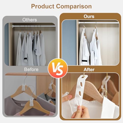 GUOYOU 10 Stück Kleiderbügel Platzsparend,Kleiderbügel Verbindungshaken Kleiderbügel Haken Kleiderbügel 2024 Neu Universalgröße,für Holz Kinder Samt Metall Kleiderbügel Badezimmer Küchen（Weiß）
