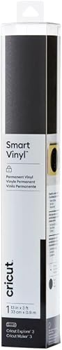 Cricut Vinilo permanente inteligente brillante (13 pulgadas x 3 pies, negro) para manualidades al aire libre, para Cricut Explore 3 & Maker 3, crea
