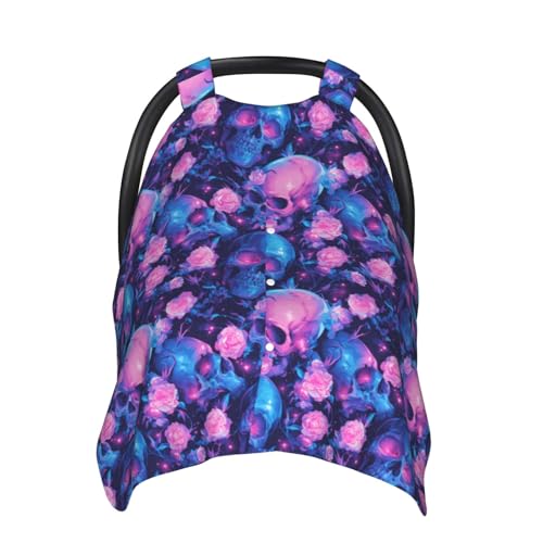Couverture allaitement et housse cosy motif rock pour balade