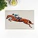 Zestaw 4 podkładek kuchennych Jockey On Horse Riding Equestrian Sport Jockey Jockey Riding Jumping Horse Podkładki antypoślizgowe Podkładki pod stół kuchenny 30 x 45 cm