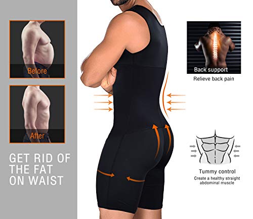 Men’s Bodysuit Abdomen Control Shapewear Legs Compression Body Shaper Short Back support Underwear4