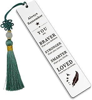 HUBAO Inspirational Quote Metal Bookmark with Tassel for Boys Girls Friends Daughter Son Students Teens Book Lover Graduation Christmas Birthday Going Away Bookmark Gifts (A8)