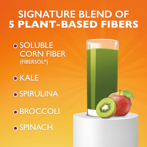 Metamucil Greens SuperFood Powder Fiber Supplement for Digestive Health* and Regularity*, Gluten Free Plant-Based Stevia, Great Taste Kiwi Apple Flavored, 3g Dietary Fiber per Serving, 42 Servings - image 2