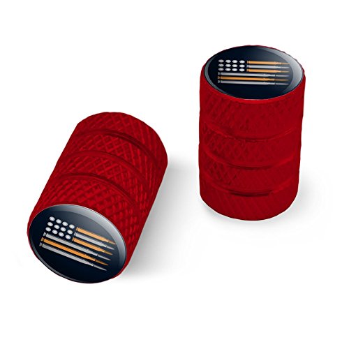 American Flag Bullets Guns USA Second 2nd Amendment Motorcycle Bicycle Bike Tire Rim Wheel Aluminum Valve Stem Caps