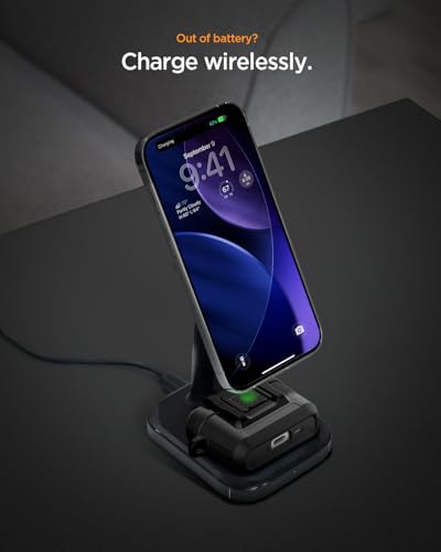 Image of Spigen for AirPods Pro 3 Case, Carabiner Included, Shock-Proof, Lost-Prevent Cover, (Lock Fit) - Matte Black