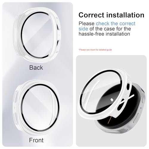 Funda para Samsung Galaxy Watch 8 Funda Protectora 44mm,Paquete 3 PC Película Endurecida para Protector Galaxy Watch 8 44mm para Mujer Hombre,Accesorios Galaxys Watchs 8, Protectora para Smartwatch 8 - imagen 4