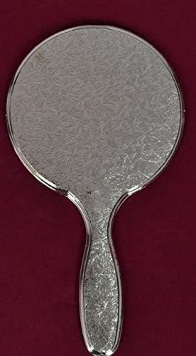 Miniatura 2 de Espejo de peluquería de salón de mano de plata con mango de agarre grande