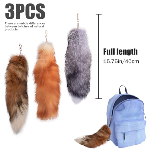 Queue de renard Therian 40 cm en fourrure douce et moelleuse - 2