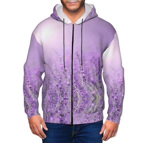Sweat violet homme EdWal décontracté avec fermeture éclair intégrale et manches longues