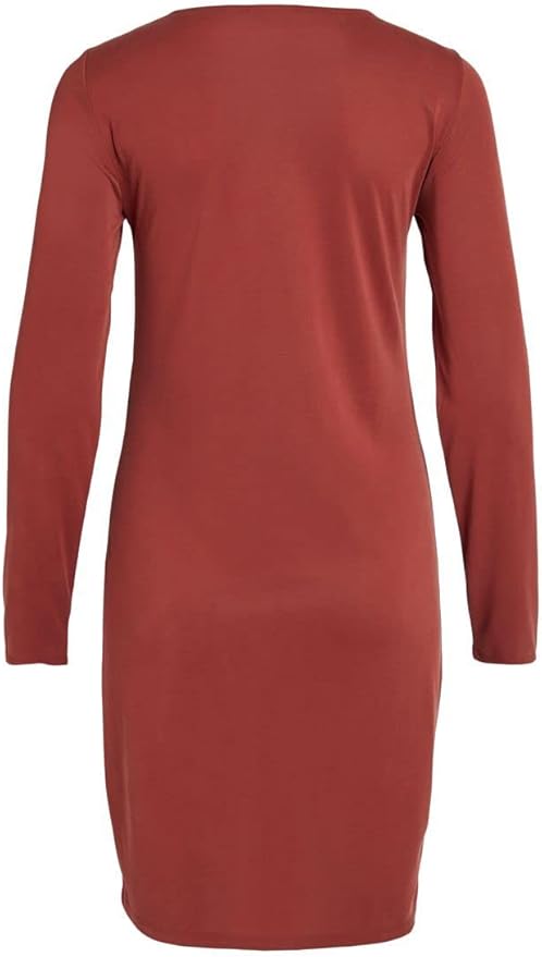 VIMODALA V-NECK S/L MIDI DRESS Black