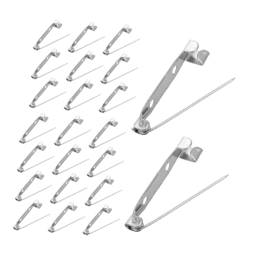 Beatifufu DIY Jewelry Making Kit 60pcs Silverplated Metal Brooch Pin Backs Locking Safety Backs for DIY Crafts