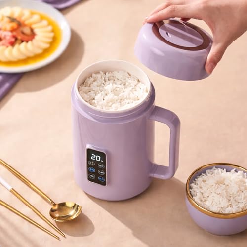 Image of Electric Cooking Pot | Portable Mini Cooker with Digital Display | Multi-Function Kettle for Rice, Soup, Maggi | Travel Office Food Warmer | Auto Shut-Off (1 Liter)
