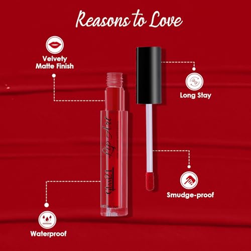 Image of Glam21 Lip Art Non-Transfer Matte Liquid Lipstick | Lightweight, Long-Lasting | Waterproof & Smudge-Proof Lip Colour | Intense Pigment | 3gm -Lip Red-02