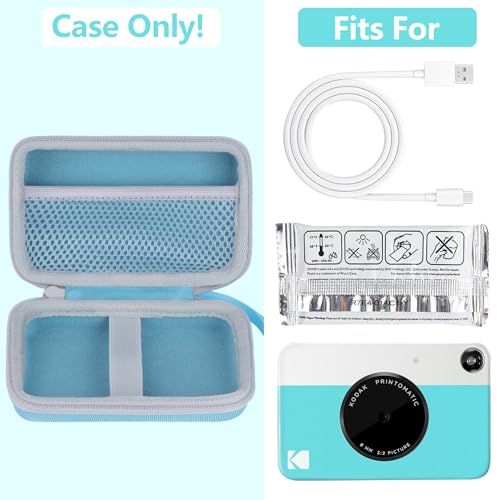 Funda rígida para cámara instantánea Kodak Printomatic azul y blanca miniatura 3
