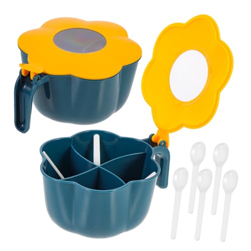 HOLIDYOYO Divided Seasoning Box Set Salt Pepper Holder Spice Containers for Kitchen