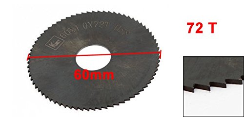 Lame de scie HSS, roue de coupe circulaire 60 mm 72 dents 1,5 mm d'épaisseur avec arbre de 16 mm